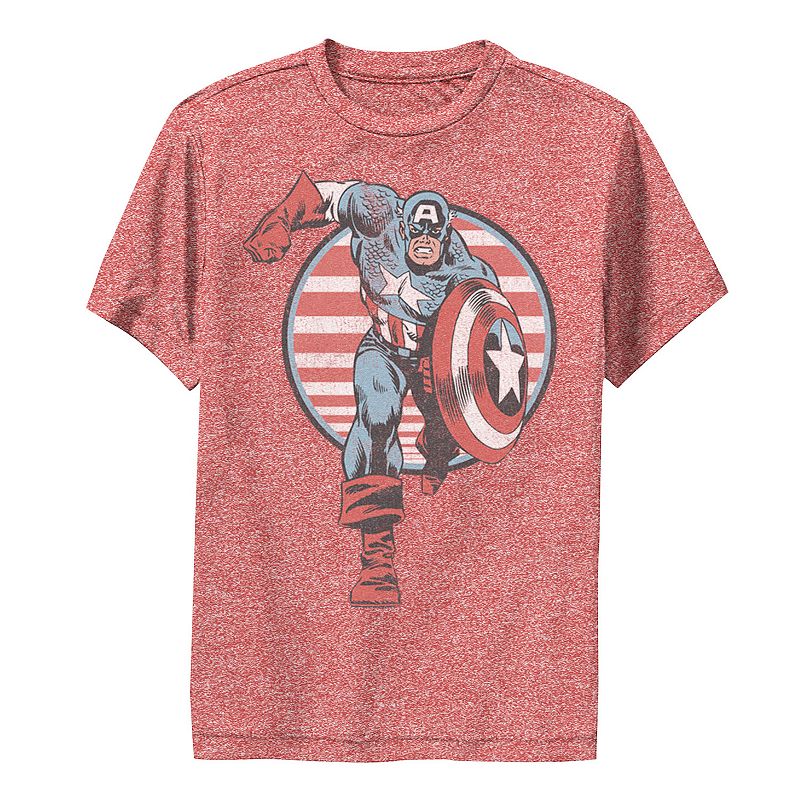 Boys 8-20 Marvel Captain America Charge Premium Tee, Boy's, Size: Large, Red Grey