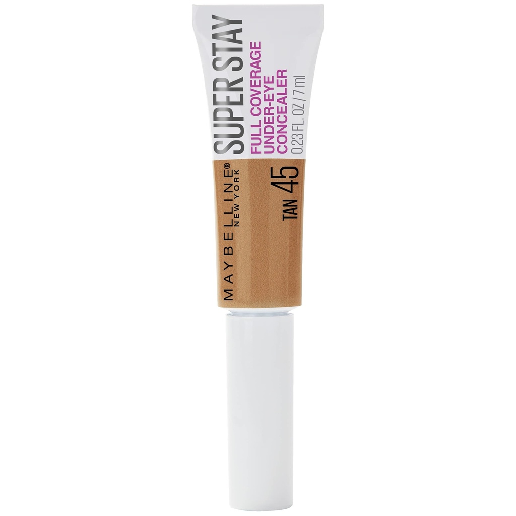 BTY | Maybelline New York Super Stay Super Stay Full Coverage, Brightening, Long Lasting, Under-eye Concealer Liquid Makeup Forup to 24H Wear, With Paddle Applicator, Tan, 0.23 fl. oz.