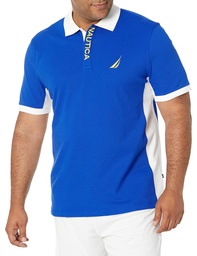 PRM | Nautica Men's Short Sleeve Color Block Performance Pique Polo Shirt
