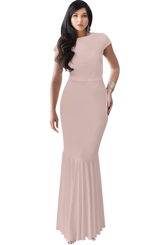 STR | KOH KOH Womens 2026 Long Cap Sleeve Elegant Formal Sexy Evening Cocktail Maxi Dress