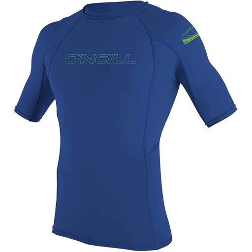 STR | O'Neill Wetsuits Youth Basic Skins UPF 50+ Short Sleeve Sun Shirt, Pacific, 10