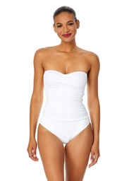 STR | Anne Cole Women's Front-Shirred Bandeau One-piece Swimsuit