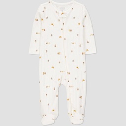 STR | Carter's Just One You®️ Baby Sea Creature Sleep N' Play - Ivory 3M: Cotton-Polyester Blend, Two-Way Zipper, Footed Pajamas
