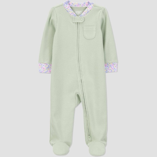 STR | Carter's Just One You® Baby Girls' Sleep N' Play - Green Newborn: Cotton Polyester Footed Pajamas