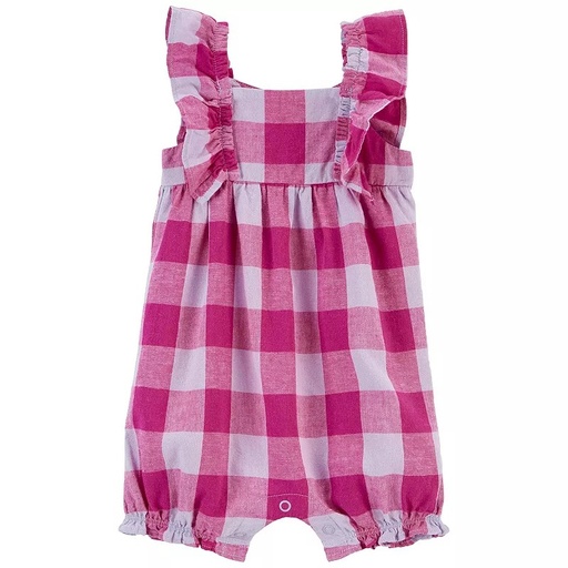KID | Baby Girl Carter's Plaid Romper, Infant Girl's, Size: 24 Months, Pink Purple