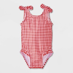 STR | Baby Girls' Gingham One Piece Swimsuit - Cat & Jack™ Red 3M