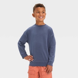 STR | Boys' Washed French Terry Pullover Sweatshirt - Cat & Jack™ Navy Blue L