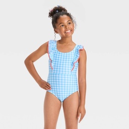 STR | Girls' Small Gingham Printed One Piece Swimsuit - Cat & Jack™ XS