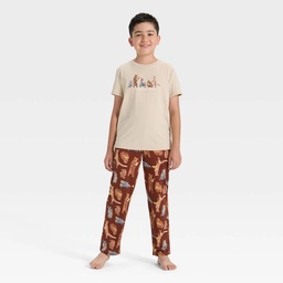 STR | Boys' 2pc Short Sleeve Graphic T-Shirt and Pants Pajama Set - Cat & Jack™ Cream XL