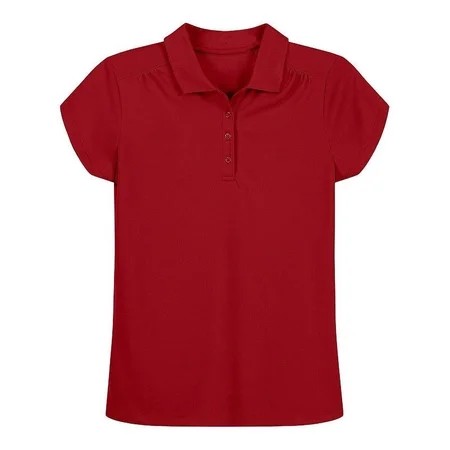 STR | IZOD Girls  School Uniform Short Sleeve Polo Shirt  Button Closure  Moisture Wicking/Performance Material  Fade Resistant M (10/12)