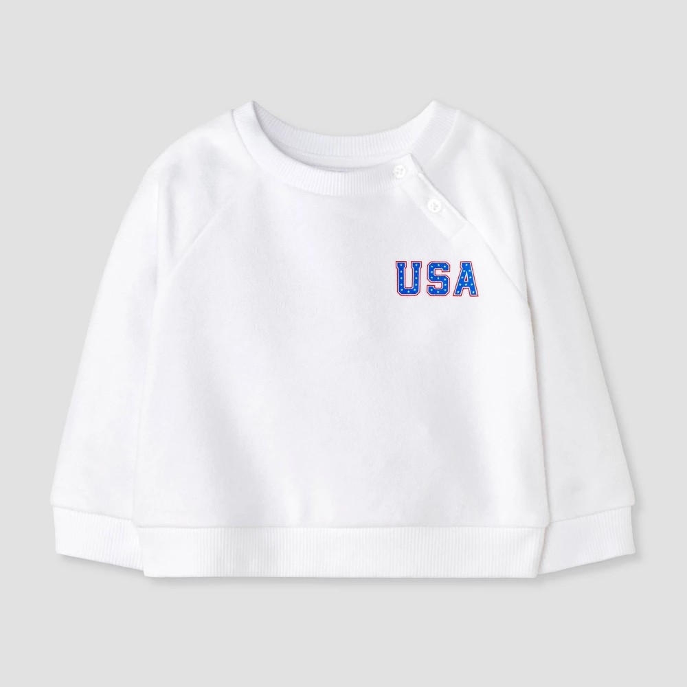 STR | Baby USA Fleece Sweatshirt - Cat & Jack™ White 6-9M