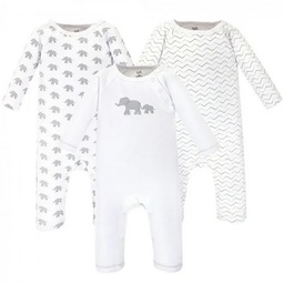 STR | Touched by Nature Baby Organic Cotton Coveralls 3pk  Marching Elephant  9-12 Months