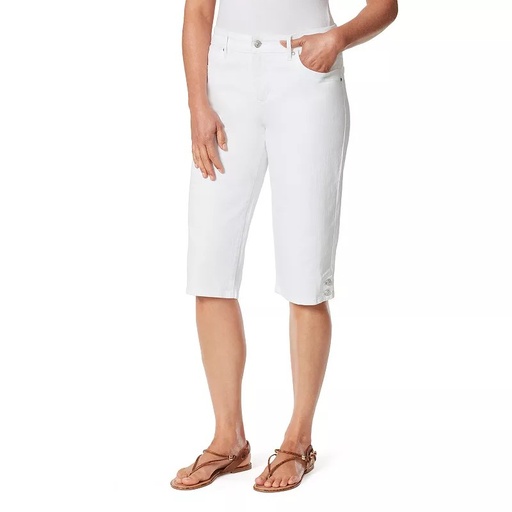 STR | Petite Gloria Vanderbilt Kaia Button-Hem Skimmer Pants, Women's, Size: 10 Petite, Natural