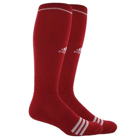 PRM | New Adidas 5124598-OTC Medium Red/Wht 2-Pair Climalite Multi-Sport Field Sock