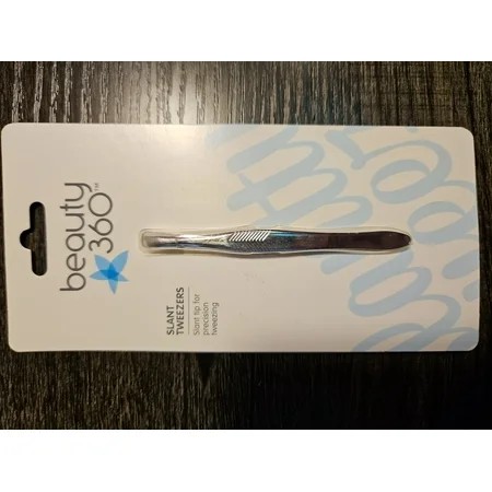 STR | Beauty 360 Slant Tweezers Slant Tip for Precision Tweezing Stainless Steel Silver Tweezer(s)