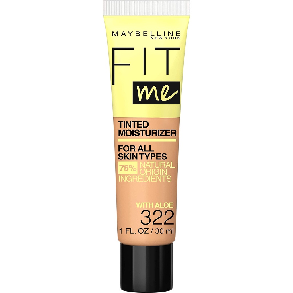 BTY | Maybelline Fit Me Tinted Moisturizer, Natural Coverage, Face Makeup, 322, 1 Count