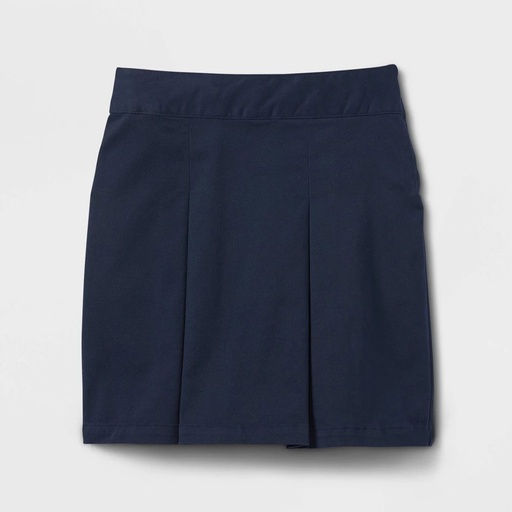 KID | Girls' Pleated Twill Uniform Skort - Cat & Jack™ Blue 8: Adjustable Waist, Mid Rise, Stretch Fabric