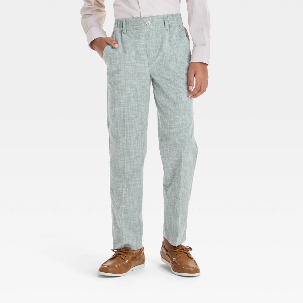 KID | Boys' Dress Pants - Cat & Jack™ Light Green 6: Mid Rise, Relaxed Leg