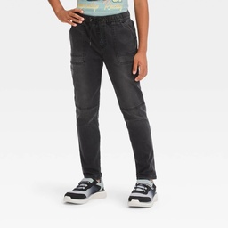 STR | Boys' Super Skinny Pull-On Jeans - art class™ Black 5: Midweight Denim, Elastic Waistband, Drawstring, Front & Patch Pockets