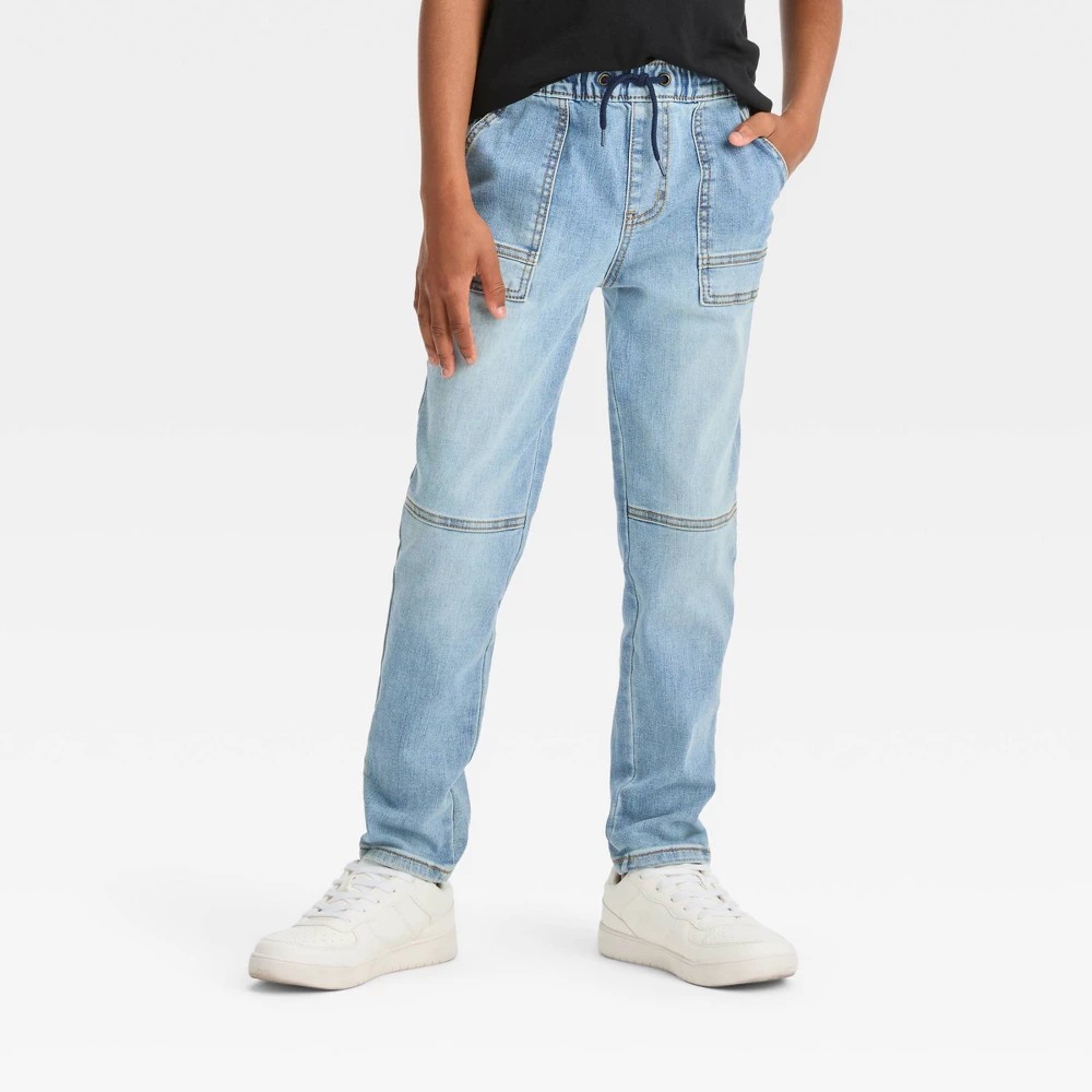 STR | Boys' Super Skinny Pull-On Jeans - art class™ Light Wash 6: Mid Rise, Elastic Waistband, Denim Fabric