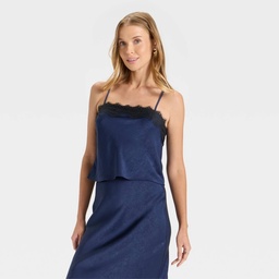 STR | Women's Lace Trim Cami Top - A New Day™ Navy M