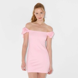 STR | Women's Bow Short Sleeve Mini A-Line Dress - Wild Fable™ Light Pink L