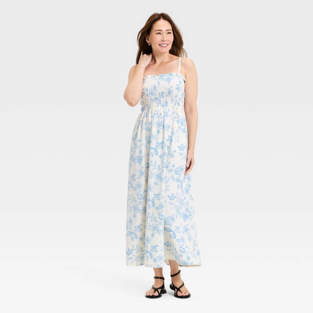 STR | Women's Sleeveless Ruffle Maxi Floral Sundress - Universal Thread™ Cream M