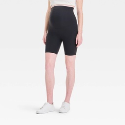 STR | Over Belly High-Rise Active Maternity Bike Shorts - Isabel Maternity by Ingrid & Isabel™ Black XS: Recycled Polyester, Spandex, Slim Fit