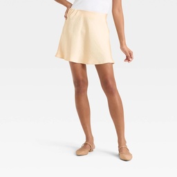 STR | Women's Satin Mini A-Line Skirt - A New Day™ Cream L