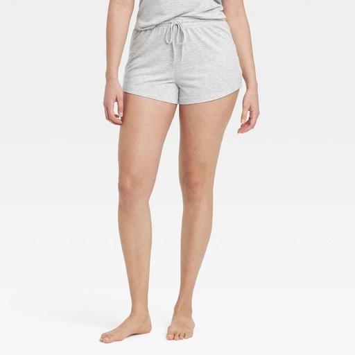 STR | Women's Cooling Jersey Pajama Shorts - Auden™ Gray XS: Midweight Knit, Elastic Waistband, Solid Pattern