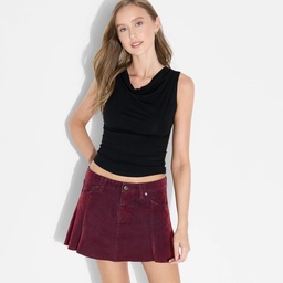 STR | Women's Pocket Flare Mini Denim Skirt - Wild Fable™ Burgundy 10