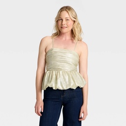 STR | Women's Ruched Peplum Cami Top - A New Day™ Silver S
