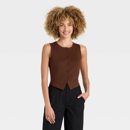 STR | Women's Ponte Vest - A New Day™ Dark Brown S