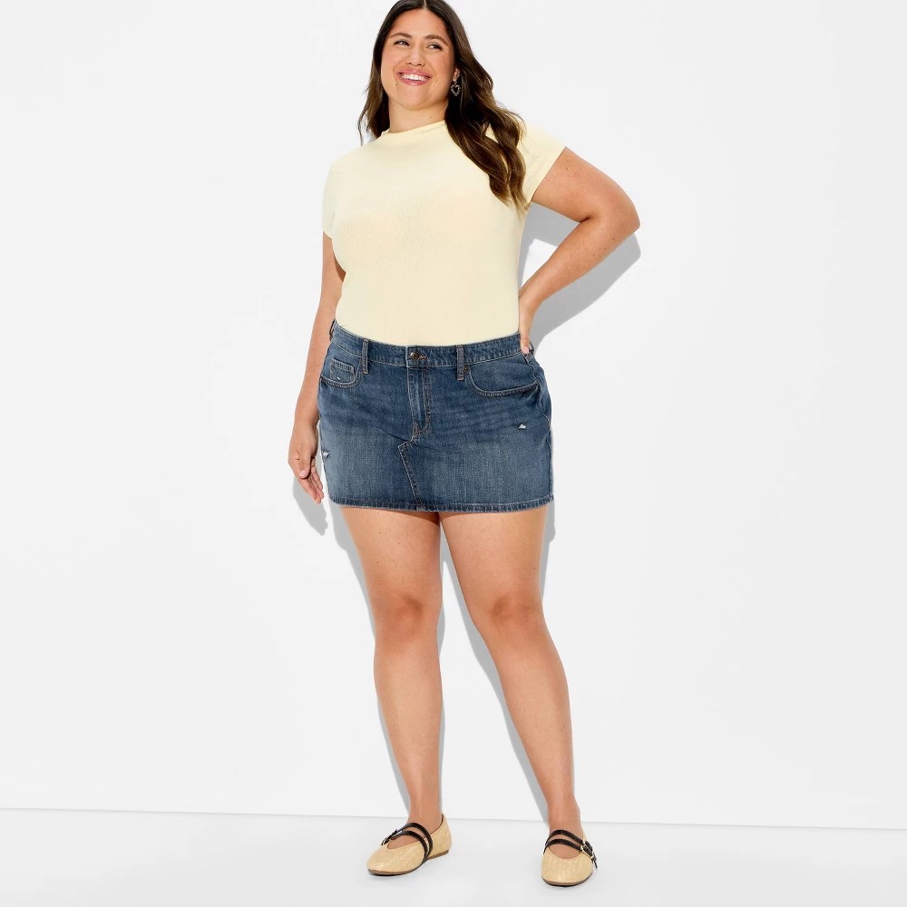 STR | Women's Mini Denim Skirt - Wild Fable™ Blue Denim 18
