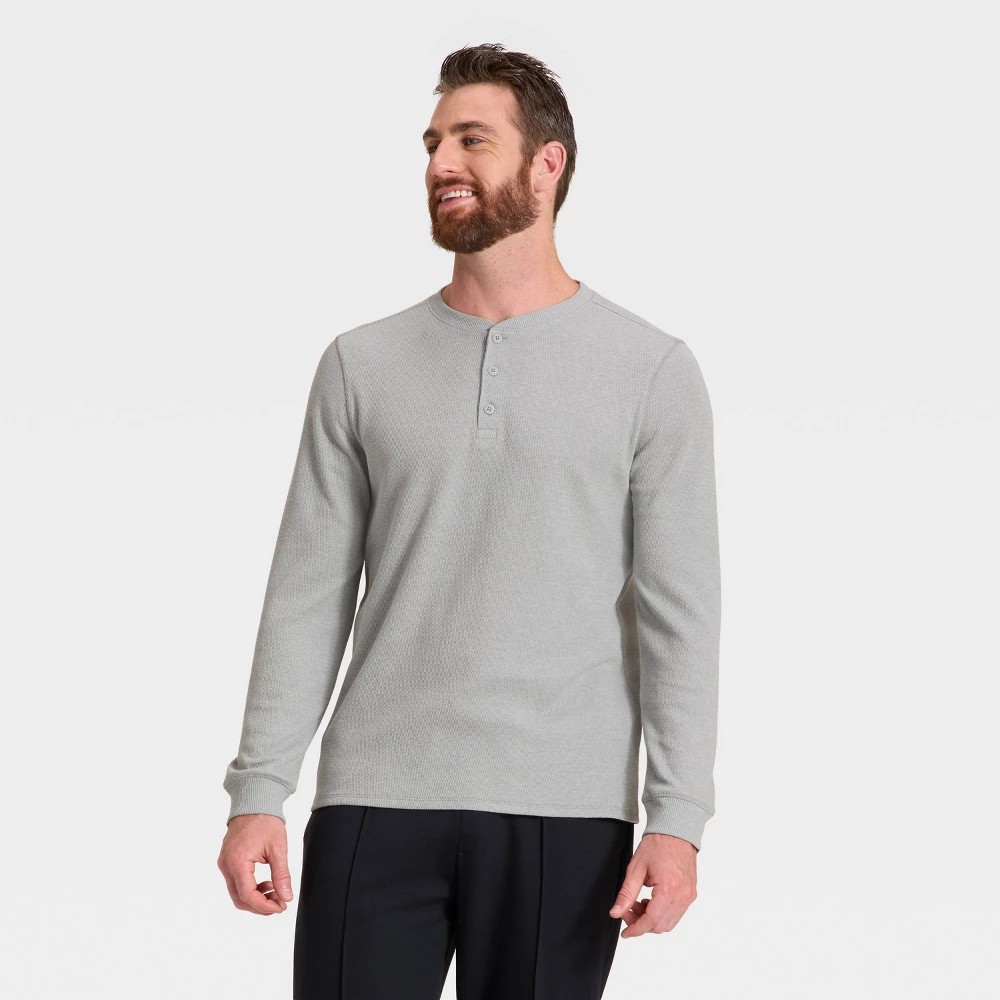 STR | Men's Waffle Henley Shirt - All In Motion™ Gray S