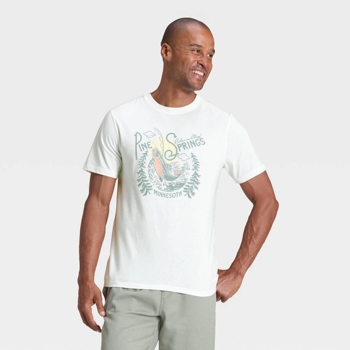 STR | Men's Pine Springs Short Sleeve Graphic T-Shirt - Goodfellow & Co™ Light Cream XL