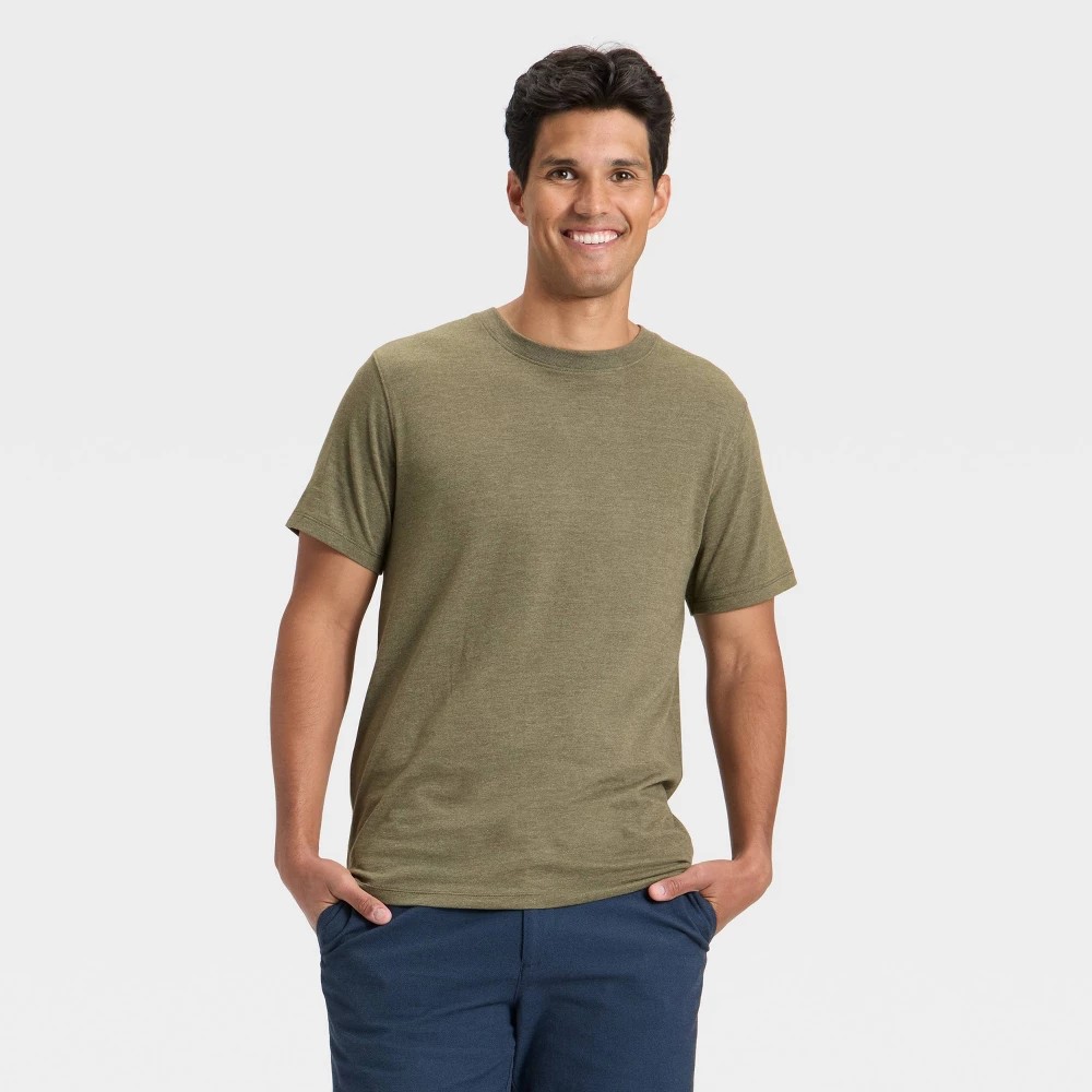 STR | Men's Every Wear Short Sleeve T-Shirt - Goodfellow & Co™ Olive Green XXL