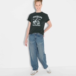 STR | Women's Short Sleeve Crewneck Graphic T-Shirt - Wild Fable™ Hematite Letters L