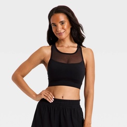 STR | Women's Super Flex Medium Support Racerback Sports Bra - All In Motion™ Black M