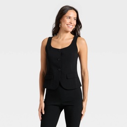 STR | Women's Signature Crepe Scoop Vest - A New Day™ Black M
