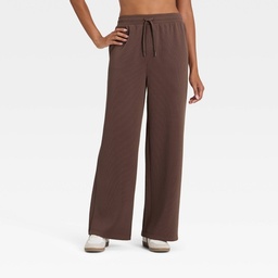 STR | Women's Airy Sleek Ribbed Wide Leg Sweatpants - All In Motion™ Brown XS