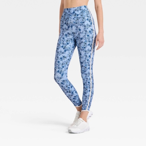 STR | Women's Floral Print High-Rise Piped Leggings - JoyLab™ Blue XL