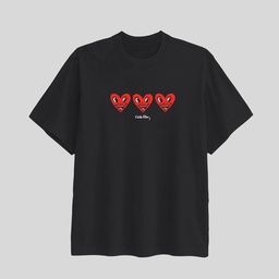 STR | Men's Keith Haring Hearts Short Sleeve Graphic T-Shirt - Black XXL