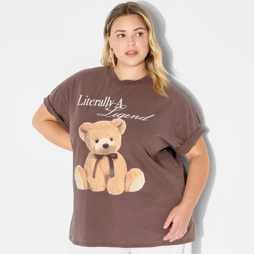 STR | Women's Loose Fit Short Sleeve Crewneck Oversized Graphic T-Shirt - Wild Fable™ Brown Bears XXL