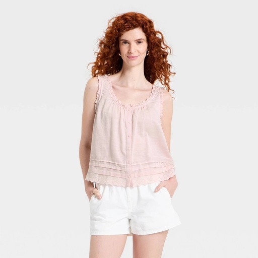STR | Women's Pintuck Blouse - Universal Thread™ Light Pink XS