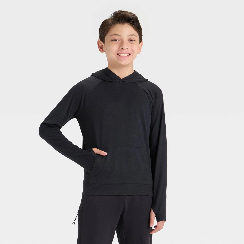 STR | Boys' Raglan Hooded T-Shirt - All In Motion™ Black S