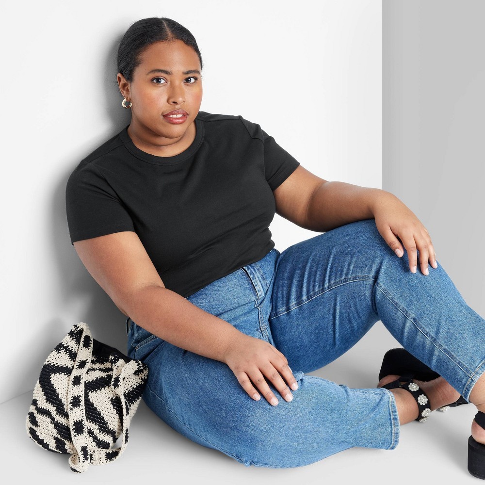 STR | Women's Fitted Short Sleeve T-Shirt - Wild Fable™ Black XXL