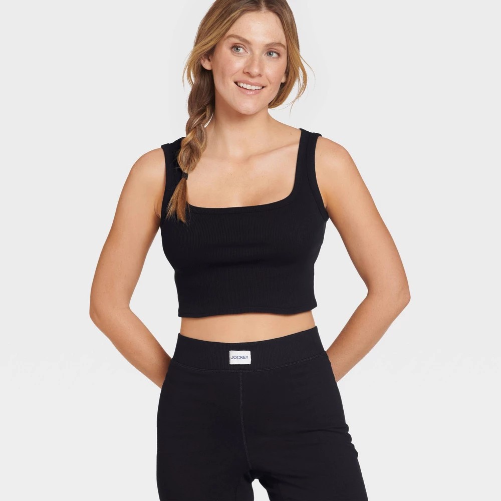 STR | Jockey Generation™ Women's Organic Cotton Blend Cropped Tank Top - Black XL