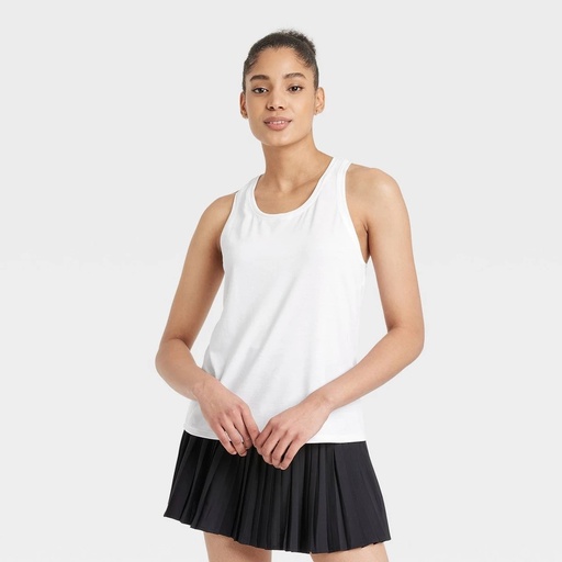 STR | Women's Beyond Ease Racerback Tank Top - All In Motion™ White XS: Moisture Wicking, Quick Dry, Lightweight Jersey