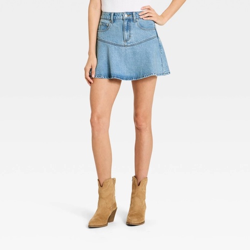 STR | Women's Flouncy Mini Skirt - Universal Thread™ Medium Wash 4